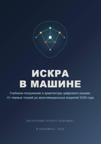 Обложка книги «Искра в машине: Глубокое погружение в архитектуру цифрового разума: От первых теорий до мультимодальных моделей 2026 года»