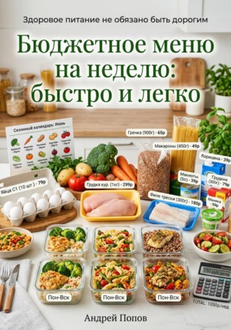 Обложка книги «Бюджетное меню на неделю: быстро и легко»