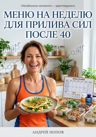 Обложка книги «Меню на неделю для прилива сил после 40»