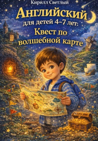 Обложка книги «Английский для детей 4-7 лет. Квест по волшебной карте»