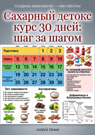 Обложка книги «Сахарный детокс курс 30 дней: шаг за шагом»
