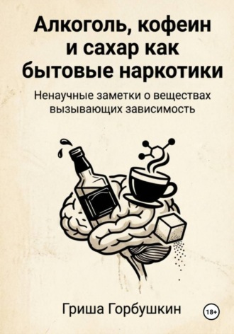Обложка книги «Алкоголь, кофеин и сахар как бытовые наркотики: ненаучные заметки о веществах, вызывающих зависимость»
