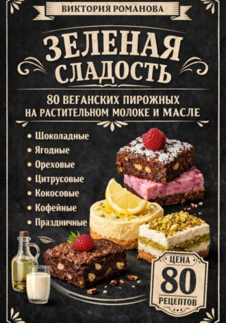 Обложка книги «Зеленая сладость: 80 веганских пирожных на растительном молоке и масле»