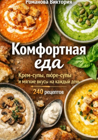 Обложка книги «Комфортная еда: крем-супы, пюре-супы и мягкие вкусы на каждый день»