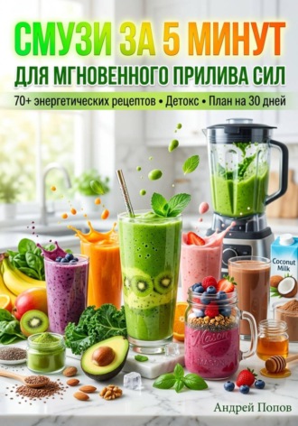 Обложка книги «Смузи за 5 минут для мгновенного прилива сил»