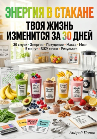 Обложка книги «Энергия в стакане: твоя жизнь изменится за 30 дней»