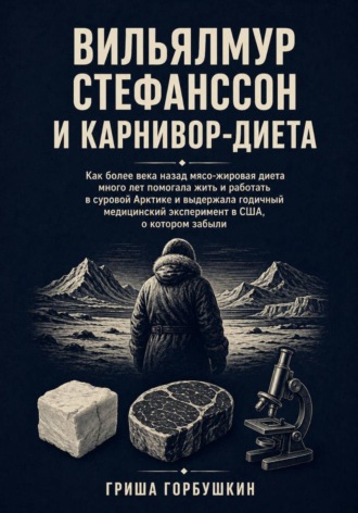 Обложка книги «Вильялмур Стефанссон и карнивор диета: Как более века назад мясо-жировая диета много лет помогала жить и работать в суровой Арктике и выдержала годичный медицинский эксперимент в США, о котором забыли»