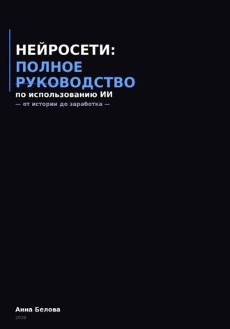 Обложка книги «Нейросети: полное руководство по использованию ИИ - от истории до заработка»