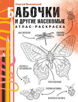 Обложка книги «Бабочки и другие насекомые. Атлас-раскраска»
