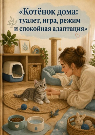 Обложка книги «Котёнок дома: туалет, игра, режим и спокойная адаптация»