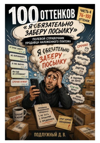 Обложка книги «100 оттенков «Я обязательно заберу посылку». Полевой справочник продавца наложенного платежа. Часть 4. 76-100 оттенок»