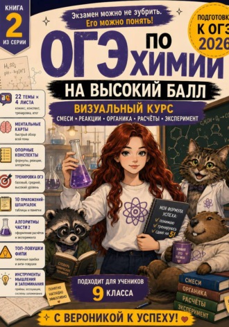 Обложка книги «ОГЭ по химии на высокий бал. Визуальный экспресс-курс. Книга 2. Часть 1. Серия «С Вероникой к успеху»»