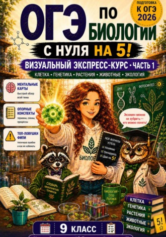 Обложка книги «ОГЭ. Биология с нуля на 5. Визуальный экспресс-курс. Часть 1.»