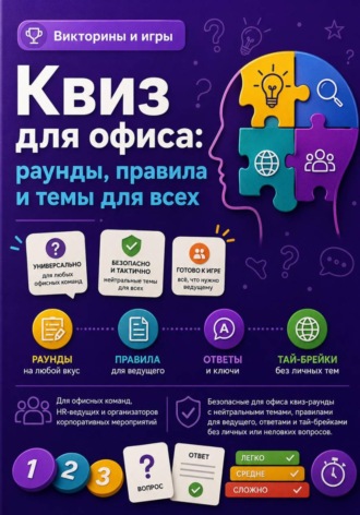 Обложка книги «Квиз для офиса: раунды, правила и темы для всех»