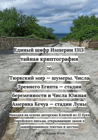 Обложка книги «Единый шифр Империи 1313: Тайная криптография 16 Тюркский мир — шумеры. Числа Древнего Египта — стадии беременности и Числа Южная Америка Кечуа — стадии Луны»