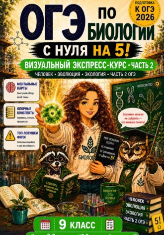 Обложка книги «ОГЭ. Биология с нуля на 5. Визуальный экспресс-курс. Часть 2»