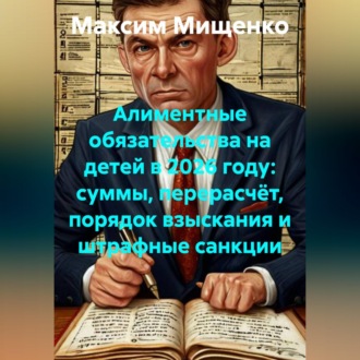 Обложка книги «Алиментные обязательства на детей в 2026 году: суммы, перерасчёт, порядок взыскания и штрафные санкции»