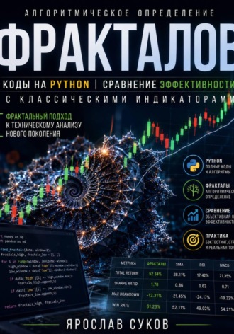 Обложка книги «Алгоритмическое определение фракталов, коды на Python, сравнение эффективности с классическими индикаторами»