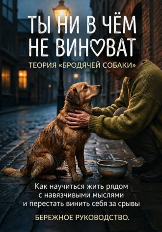 Обложка книги «ТЫ НИ В ЧЁМ НЕ ВИНОВАТ. Теория «Бродячей собаки» и другие бережные инструменты против навязчивых мыслей, зависимостей и крейвинга.»