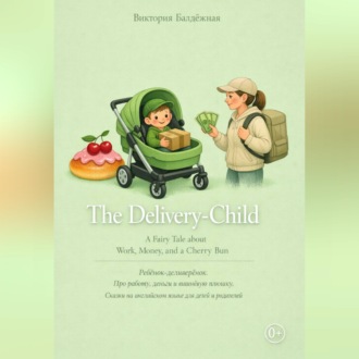 Обложка книги «The Delivery-Child A Fairy Tale about Work, Money, and a Cherry Bun. Про работу, деньги и вишнёвую плюшку. Сказки на английском языке для детей и родителей»