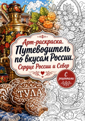 Обложка книги «Арт-раскраска Путеводитель по вкусам России. Сердце России и Север»