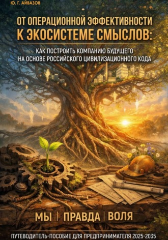 Обложка книги «ПУТЕВОДИТЕЛЬ-ПОСОБИЕ ДЛЯ ПРЕДПРИНИМАТЕЛЯ 2025-2035. От операционной эффективности к экосистеме смыслов: Как построить компанию будущего на основе российского цивилизационного кода»