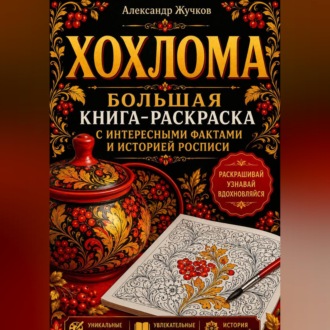 Обложка книги «Хохлома. Большая книга-раскраска с интересными фактами и историей росписи.»
