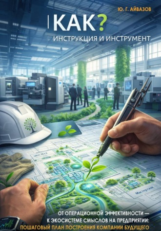 Обложка книги «КАК? ИНСТРУКЦИЯ И ИНСТРУМЕНТ. От операционной эффективности — к экосистеме смыслов на предприятии: Пошаговый план построения компании будущего»