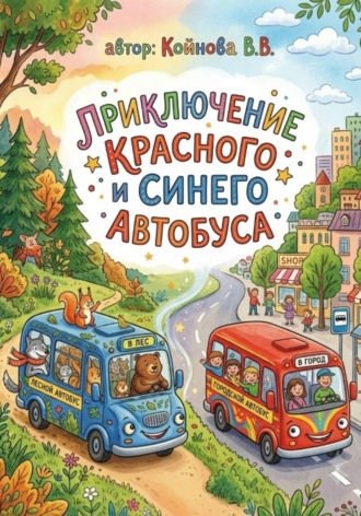 Обложка книги «Приключение красного и синего автобуса»