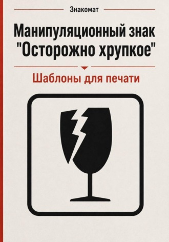 Обложка книги «Манипуляционный знак "Осторожно хрупкое" с шаблонами для печати»