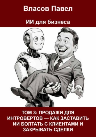 Обложка книги «Том 3: Продажи для интровертов — как заставить ИИ болтать с клиентами и закрывать сделки»