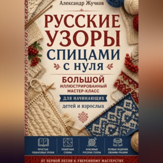 Обложка книги «Русские узоры спицами с нуля. Большой иллюстрированный мастер-класс для начинающих детей и взрослых.»
