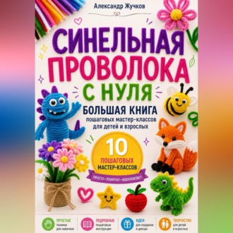 Обложка книги «Синельная проволока с нуля. Большая книга пошаговых мастер-классов для детей и взрослых.»