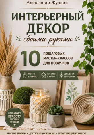 Обложка книги «Интерьерный декор своими руками. 10 пошаговых мастер-классов для новичков»