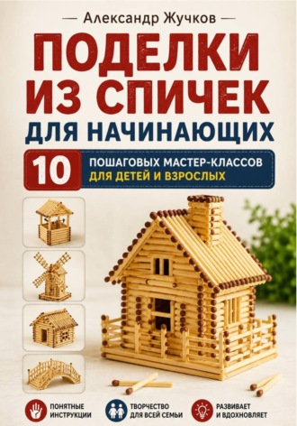 Обложка книги «Поделки из спичек для начинающих. 10 пошаговых мастер-классов для детей и взрослых»