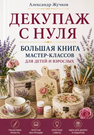 Обложка книги «Декупаж с нуля. Большая книга мастер-классов для детей и взрослых»
