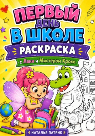 Обложка книги «Первый день в Школе с Лаки и мистером Кроко. Раскраска»