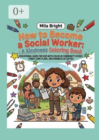 Обложка книги «How to Become a Social Worker: A Kindness Coloring Book. Educational guide for kids with color-in community scenes, family care plans, and kindness activities»