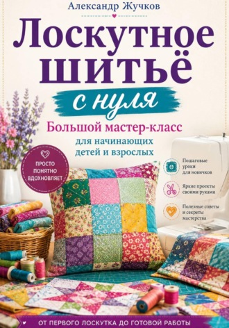 Обложка книги «Лоскутное шитьё с нуля. Большой мастер-класс для начинающих детей и взрослых»