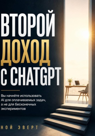 Обложка книги «Второй доход с ChatGPT. Вы начнёте использовать AI для оплачиваемых задач, а не для бесконечных экспериментов»