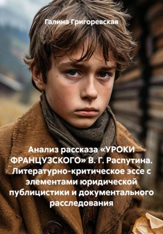 Обложка книги «Анализ рассказа «УРОКИ ФРАНЦУЗСКОГО» В. Г. Распутина. Литературно-критическое эссе с элементами юридической публицистики и документального расследования»