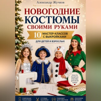 Обложка книги «Новогодние костюмы своими руками. 10 мастер-классов с выкройками для детей и взрослых»