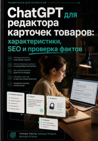 Обложка книги «ChatGPT для редактора карточек товаров: характеристики, SEO и проверка фактов»