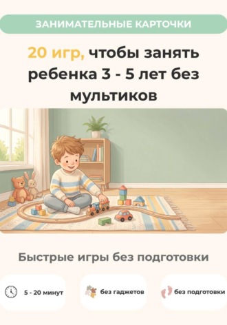 Обложка книги «20 игр, чтобы занять ребенка 3-5 лет без мультиков»