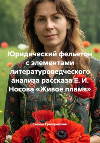 Обложка книги «Юридический фельетон с элементами литературоведческого анализа рассказа Е. И. Носова «Живое пламя»»