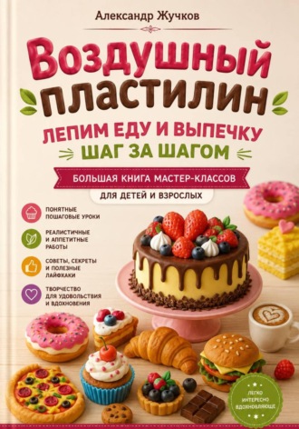 Обложка книги «Воздушный пластилин. Лепим еду и выпечку шаг за шагом. Большая книга мастер-классов для детей и взрослых»