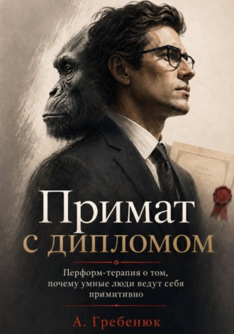 Обложка книги «Примат с дипломом. Перформ-терапия о том, почему умные люди ведут себя примитивно»