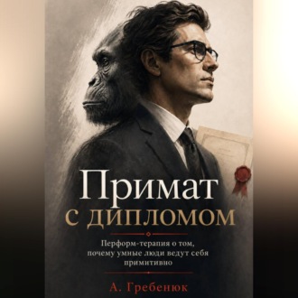 Обложка книги «Примат с дипломом. Перформ-терапия о том, почему умные люди ведут себя примитивно»