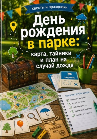 Обложка книги «День рождения в парке: карта, тайники и план на случай дождя»