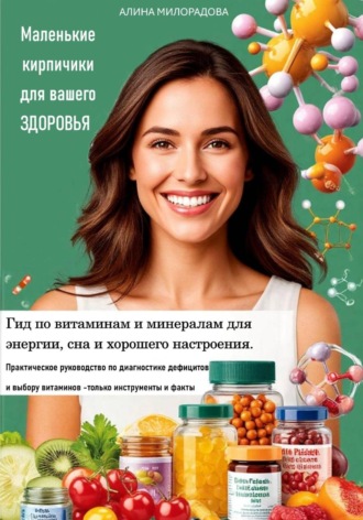 Обложка книги «Маленькие кирпичики для вашего здоровья. Гид по витаминам и минералам для энергии, сна и хорошего настроения»